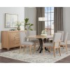 Crafted Cherry Metal Base 48 Inch Round Dining Set w/ Oatmeal Chairs (Bleached)
