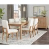 Crafted Cherry 94 Inch Surfboard Dining Set w/ White Chairs (Bleached)