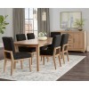Crafted Cherry 94 Inch Surfboard Dining Set w/ Black Chairs (Bleached)