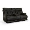 Clive Fabric Power Reclining Loveseat w/ Console (Black)