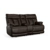 Clive Fabric Power Reclining Loveseat w/ Console (Dark Brown)
