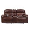 Fresno Power Reclining Loveseat w/ Console (Brown)
