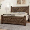 Cool Rustic X-Style Panel Bed (Mink)