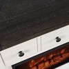 Madison County 32 Inch Fireplace w/ Logset in Vintage White