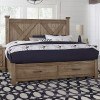 Cool Rustic X-Style Storage Bed (Stone Grey)