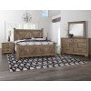 Cool Rustic X-Style Panel Bedroom Set (Stone Grey)