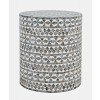 Global Archive Small Capiz Accent Table (Grey Tribal)