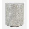 Global Archive Large Capiz Accent Table (Grey Basket Weave)