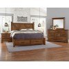 Cool Rustic X-Style Storage Bedroom Set (Amber)