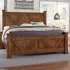 Cool Rustic X-Style Panel Bed (Amber)