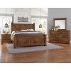 Cool Rustic X-Style Panel Bedroom Set (Amber)