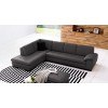 625 Leather Left Chaise Sectional (Grey)