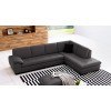 625 Leather Right Chaise Sectional (Grey)