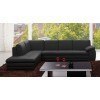 625 Leather Left Chaise Sectional (Black)
