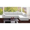 625 Leather Right Chaise Sectional (White)
