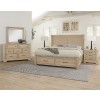 Cool Rustic Clear Maple X-Style Storage Bedroom Set