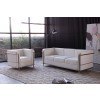 Cour Italian Leather Living Room Set (White)