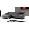 Sparta Mini Leather Left Chaise Sectional (Gray)