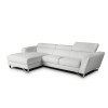 Sparta Mini Leather Left Chaise Sectional (White)