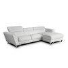 Sparta Mini Leather Right Chaise Sectional (White)