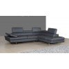 A761 Leather Right Chaise Sectional (Grey)