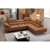 A761 Leather Right Chaise Sectional (Caramel)