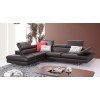 A761 Leather Left Chaise Sectional (Coffee)