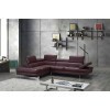 A761 Italian Leather Left Hand Facing Sectional (Maroon)