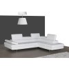 A761 Italian Leather Right Hand Facing Sectional (Snow White)