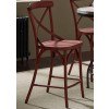 Vintage 24 Inch X Back Counter Chair (Red) (Set of 2)