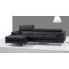 A973B Mini Leather Left Chaise Sectional (Black)