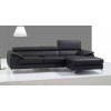 A973B Mini Leather Right Chaise Sectional (Black)
