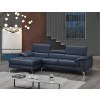A973B Mini Leather Left Chaise Sectional (Blue)