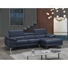 A973B Mini Leather Right Chaise Sectional (Blue)