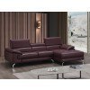 A973B Mini Leather Right Chaise Sectional (Maroon)
