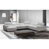 Kobe Left Facing Chaise Leather Sectional (Silver Grey)