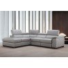 Perla Leather Left Chaise Sectional