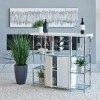 White Bar Cabinet w/ Built-in Power Outlet