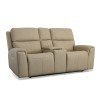 Jarvis Power Reclining Loveseat w/ Console (Parchment)