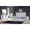 Palermo White Bedroom Set w/ Matisse Silver Grey Bed