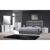 Palermo White Bedroom Set w/ Degas Charcoal Bed