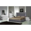 Milan White Bedroom Set w/ Monet Charcoal Bed
