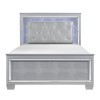 Allura Panel Bed w/ Lighting (Silver)