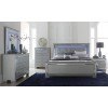 Allura Panel Bedroom Set w/ Lighting (Silver)