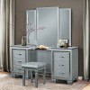 Allura Vanity Dresser w/ Mirror (Silver)