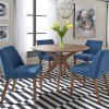 Space Savers Round Dining Room Set w/ Blue Chairs