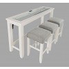 Urban Icon 4-Piece Sofa Counter Dining Set w/ Power (White)