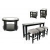 Urban Icon Round Occasional Table Set (Black)