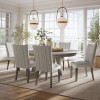 Telluride Round Dining Room Set w/ Upholstered Chairs (Driftwood)