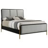 Arini Upholstered Panel Bed (Black and Grey)